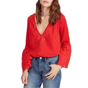 NWT Free People Parisian Night Vermilion Top